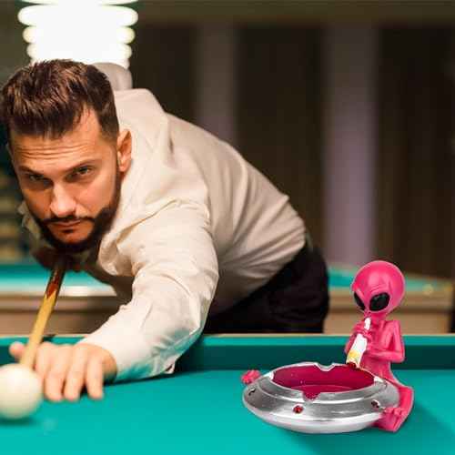 Ashtray for Cigarettes Smokers, Cute Cool Resin Ash tray, Creative Fashion Home Decoration Fantasy Gift for Outdoor Indoor Patio Home Office Use (Silver Pink)