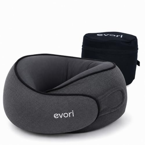 evori Memory Foam Travel Neck Pillow, 360° Support for Airplane & Car