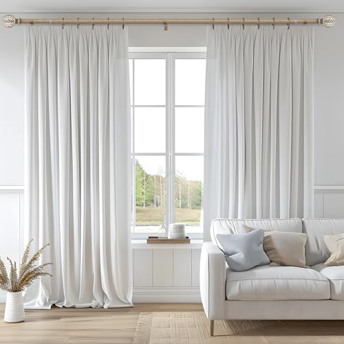 QDWIS 2 Pack Weathered Wood Curtain Rods 18-60 Inch Adjustable Heavy Duty Set