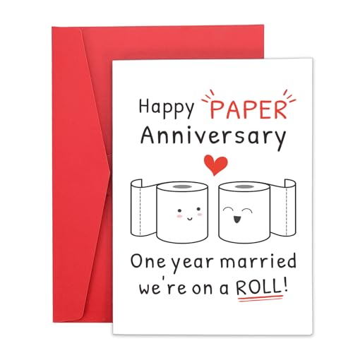 1 Year Paper Anniversary Card - Sweetest Day Gift for Him Her