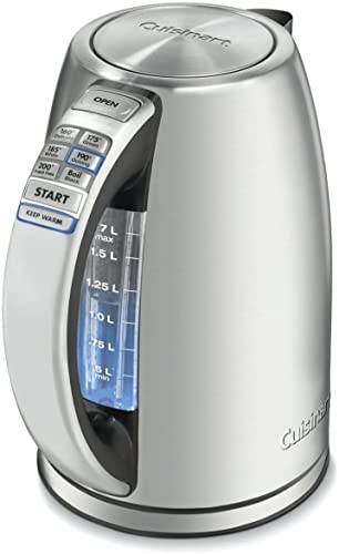 Cuisinart PerfecTemp Electric Kettle 1.7L, 1500W, 6 Preset Temperatures, Stainless Steel