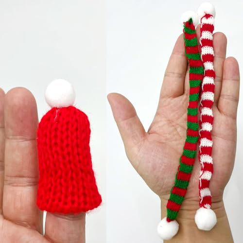 Mini Santa Hat and Scarf Ornaments 48pc Set for Christmas Crafts & Tree Decor