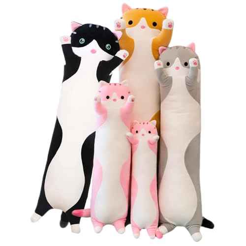 Long Cat Plush Pillow - Super Soft Kitty Body Pillow, Cute Animal Hugging Pillow for Kids & Adults, for Cat Lovers(70cm/27.55inch,Pink