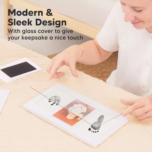 KeaBabies Inkless Baby Handprint & Footprint Kit - Alpine White, Newborn Keepsake