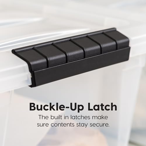 Clear Plastic Storage Bins with Lids - 54 Quart 6 Pack - Space-Saving Organization
