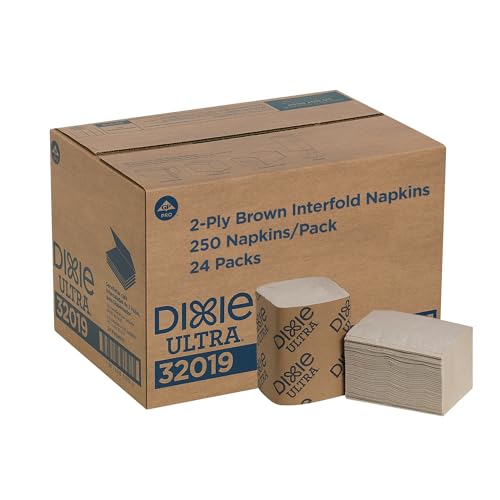 Georgia-Pacific Dixie Ultra Interfold 2-Ply Napkin Dispenser Refills, 250 Pack, Brown