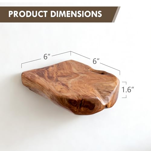 WELLAND Cedar Wood Floating Plant Shelves, Set of 3