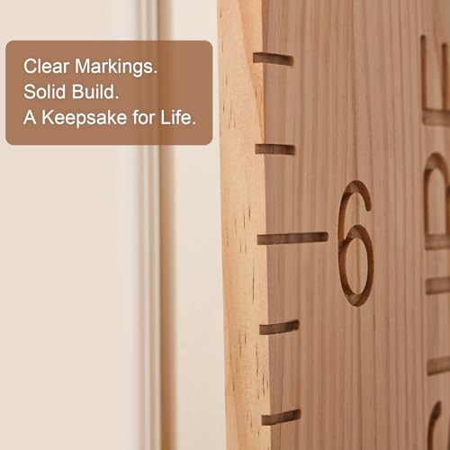 Kids Height Chart Wall Decor - Solid Wood Growth Measurement Board for Nursery