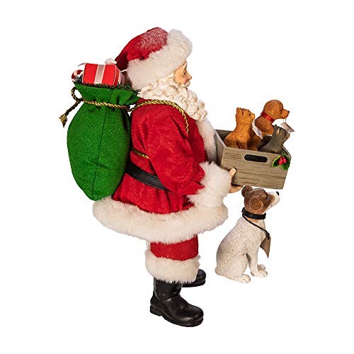 Fabriché Adopt-a-Pet Santa with Dog Christmas Decor Set - 10.5-Inch