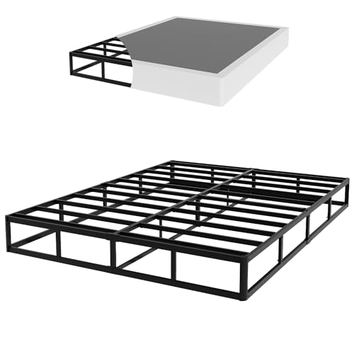 King Size Box Spring 9 Inch Heavy Duty Metal Mattress Foundation with Fabric Cover - Easy Assembly, 3000 lbs Capacity