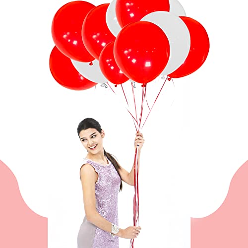Red Balloons 18 Inch 12 Pack Large Latex Party Balloons Round Helium Balloon for Christmas Wedding Birthday Valentine's Day Engagement Anniversary Festival Party Decorations (Red Balloons 18 inch)
