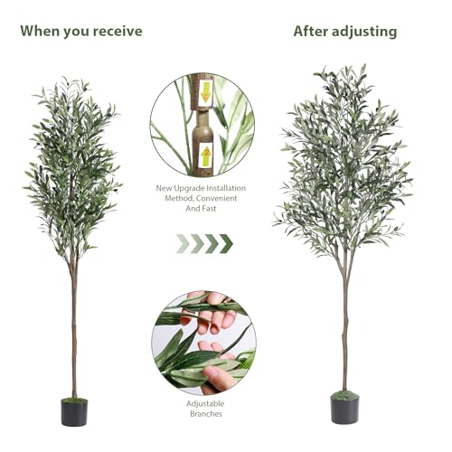 Alupssuc 6ft Faux Olive Tree with Lifelike Fruits and Realistic Leaves