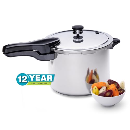 Presto 6 Quart Stainless Steel Pressure Cooker - Fast & Versatile Cooking