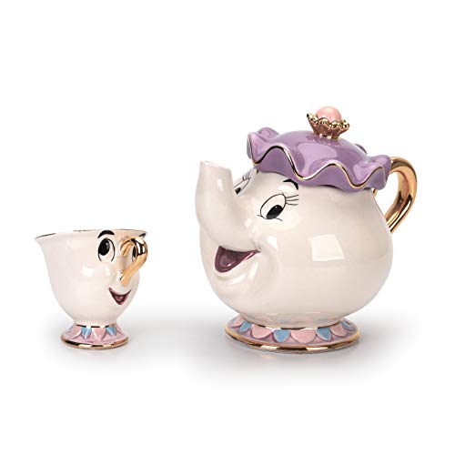 New Cartoon Beauty And The Beast Mrs Potts & Chip Teapot Mug - Variation B