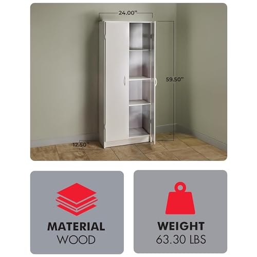 ClosetMaid Natural Gray Pantry Cabinet with 2 Doors & Adjustable Shelves