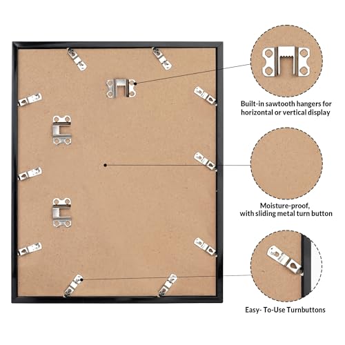 LaVie Home Black 20x30 Picture Frame Wall Display with HD Plexiglas