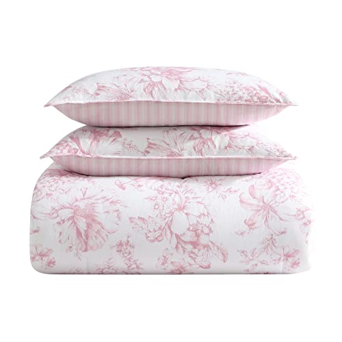 Twin XL Comforter Set with Matching Sham - Delphine Mauve Pink, 100% Cotton