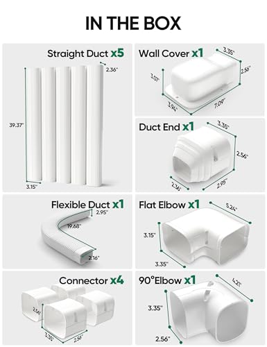 Mini Split Line Set Cover - 19Ft Paintable PVC Cable Hide Kit for AC