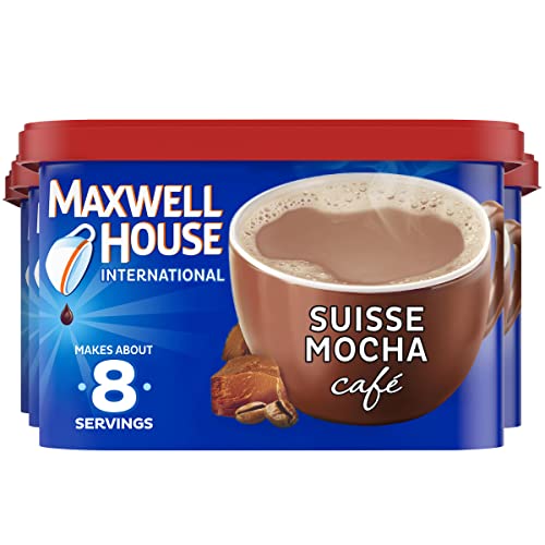 Instant Coffee Mix - Maxwell House Suisse Mocha Café Style, 4 Pack - 7.2 oz Canisters