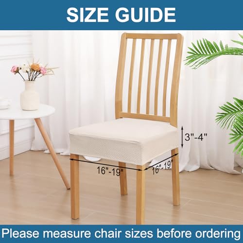 Smiry Waterproof Dining Chair Seat Covers Set of 6 - Beige