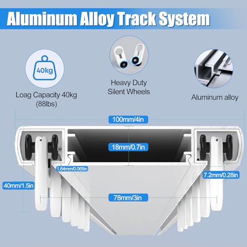 Double Curtain Track Ceiling Mount 10.2ft Silent Aluminum Rod System White Variation of THIS listing