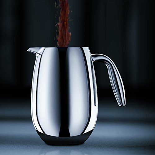 51 oz Thermal French Press Coffee Maker - Double Wall Stainless Steel, Chrome