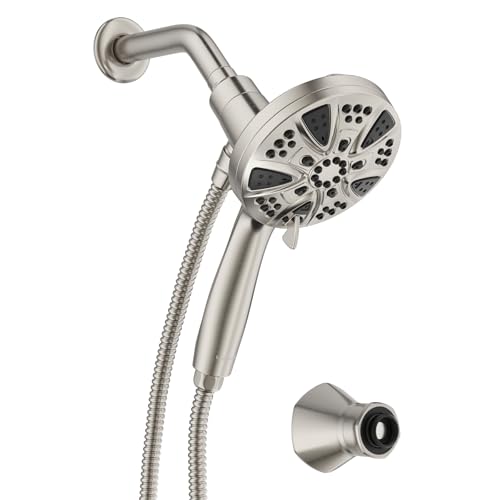 LAVA ODORO Handheld Shower Head with Magnetic Dock in Brushed Nickel, 9 Modes & 72-Inch Hose