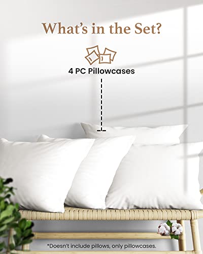 Good Sleep Bedding 4-Pack Queen Egyptian Cotton Pillowcases - White, 1000 TC, Standard Size