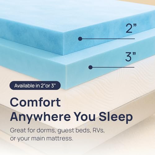 Sure2Sleep Twin 2-Inch Gel Swirl Memory Foam Mattress Topper - Cooling & Pressure Relief