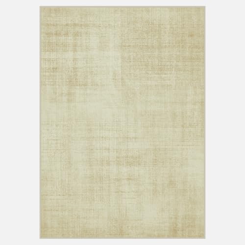 Joydeco 5x7 Beige Washable Abstract Area Rug for Living Room & Bedroom - Non-Slip, Pet Friendly