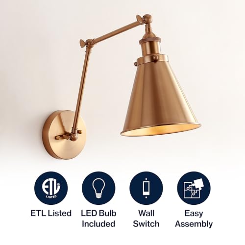 Jonathan Y Rover Brass Gold 1-Light Wall Sconce Set of 1 – Modern Home Decor