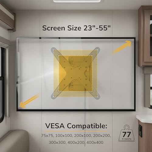 Lockable RV TV Wall Mount 23-55 Inch Full Motion with 400x400 VESA