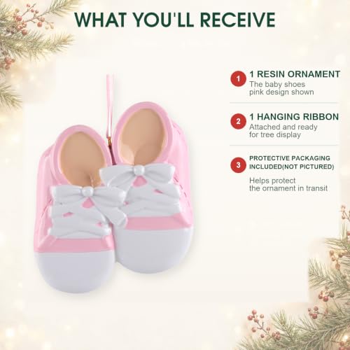 MAXORA Baby Christmas Ornament - Personalized First Christmas Shoe