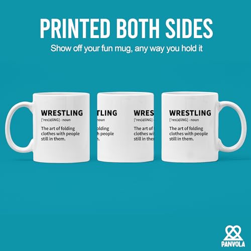 Panvola Wrestling Mug 11oz White - Funny Sport Gift for Wrestling Fans