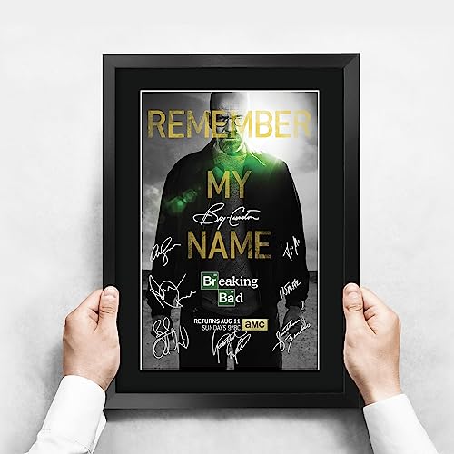 Signed 16x12 Framed Breaking Bad Poster – Autographed Cast Photo Display