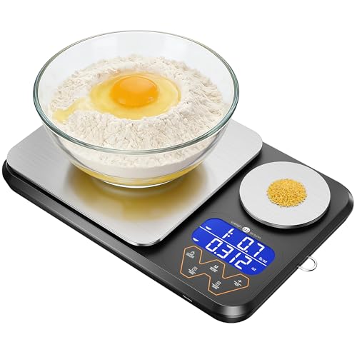 Weigh Gram Black Digital Dual Platform Food Kitchen Scale 5kg/0.01g