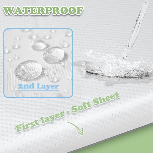 Pack and Play Mattress 38x26x1.5 Inches Waterproof & Breathable for Babies & Toddlers - Portable Crib Pad with Detachable Cover