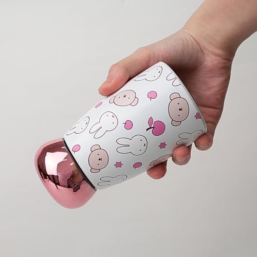 Miffy x MIPOW 3-Pack LED Temperature Display Thermal Flask 8oz – Insulated Stainless Steel Water Bottles for Travel, Office & Gym, Brown Pink Green