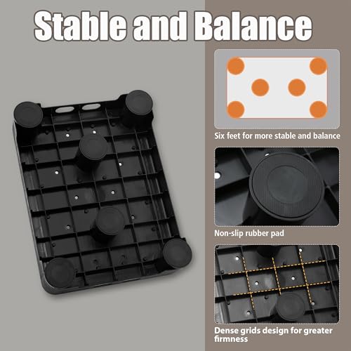 Adjustable Step Stool for Seniors 3.4-5.4 Inch Height Gray 6-Leg Stability