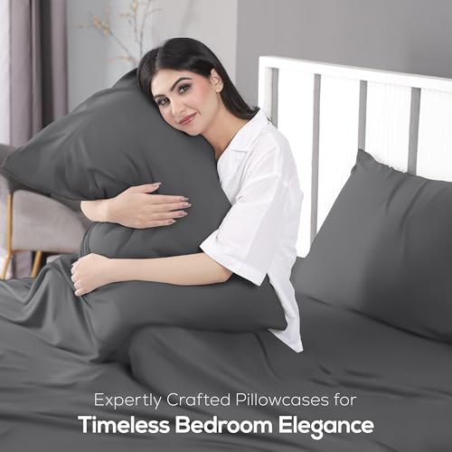 Utopia Bedding Dark Grey Jersey Knit Sheets Set Queensize - T-Shirt Feel