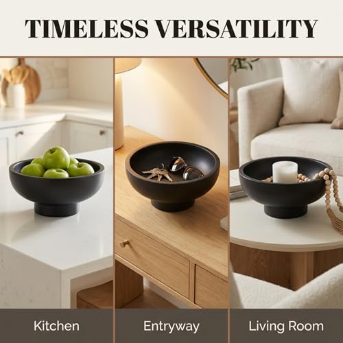 Black Decorative Concrete Bowl - Modern Home Décor & Fruit Centerpiece - Variation of THIS listing