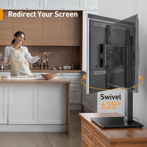 32-80 Inch TV Stand Mount with Power Outlet and Swivel - Fits Up to 99 lbs