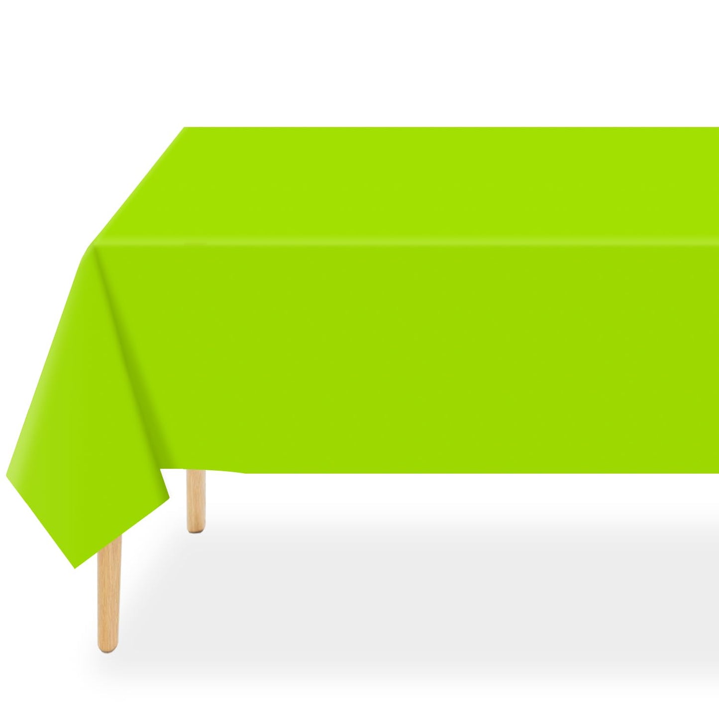 QIKSION Lime Green Plastic Table Cloth Disposable 6 Pack, 54 x 108 Inch Tablecloths for Party, Birthday, Halloween, Christmas Decorations, Rectangle Table Cover