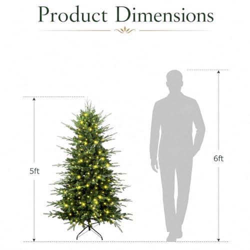 5ft Pre-Lit Aspen Fir Artificial Christmas Tree - Slim Pencil Xmas Tree