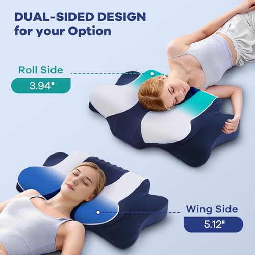 Ergonomic Cervical Pillow for Neck Pain - Memory Foam Contour Support