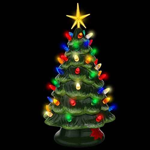 WILLBOND 6 Pieces Ceramic Christmas Tree Star Replacement Light Ceramic Tree Star Ornament Christmas Replacement Light Bulbs Accessories(Red, Yellow, Transparent)