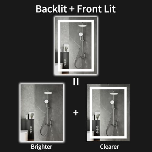 30'' x 24'' LED Bathroom Mirror with Lights, Anti-Fog, Dimmable, Wall Mount