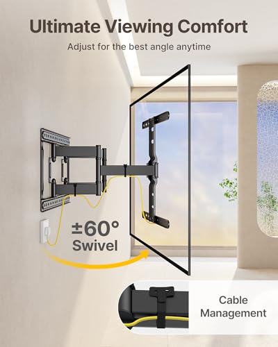 37-75 Inch Ultra Slim Full Motion TV Wall Mount - Low Profile, Tilt & Swivel, Supports 132 lbs - Variation of THIS listing