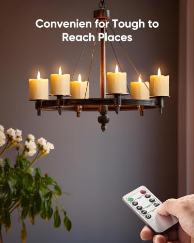 Homemory 2x2 Rechargeable Flameless Votive Candles with Remote & Timer, Drip 12 Pack