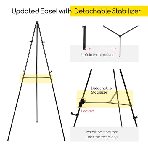 MEEDEN 6-Pack Foldable 63-Inch Art & Sign Display Easel Stands with Bag